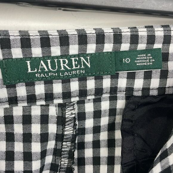 Lauren Ralph Lauren pants Black white Check Gingham print Size 10 - Picture 5 of 12